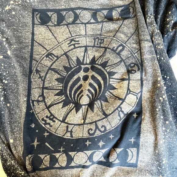 Handmade Thrashed Celestial T-Shirt L/XL Bleach Splattered Distressed Grunge Tee - Picture 4 of 7